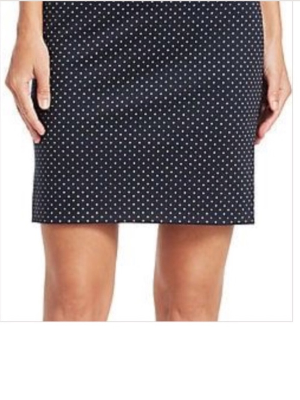 Akris Punto black with White Polka Dot Pencil Skirt size 10